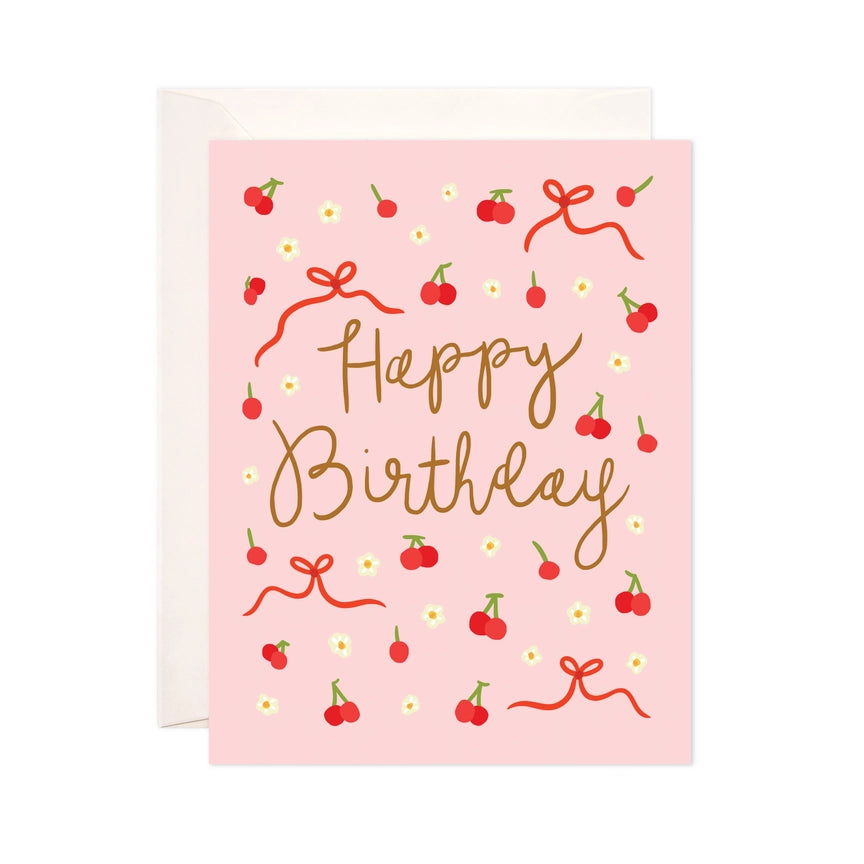 Happy Birthday Cherries Greeting Card