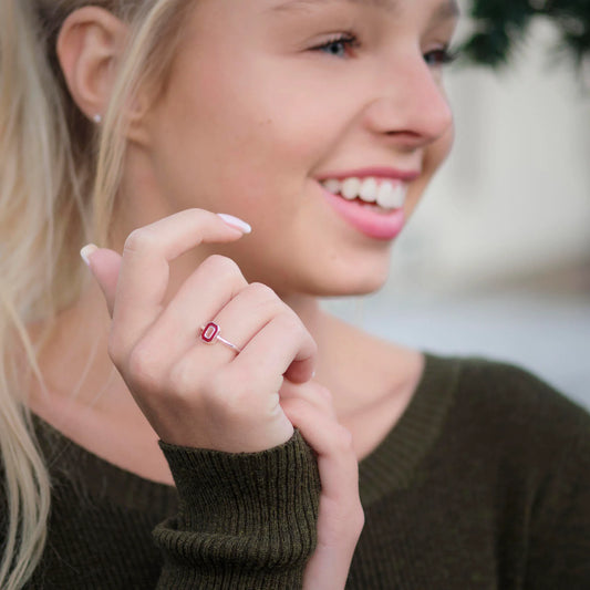 Sterling Silver Block "O" Ring