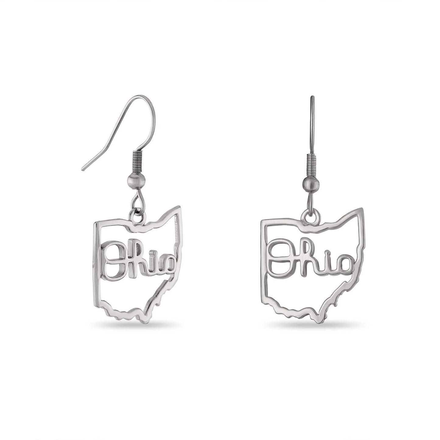 OSU Ohio Script Cutout Dangle Earrings