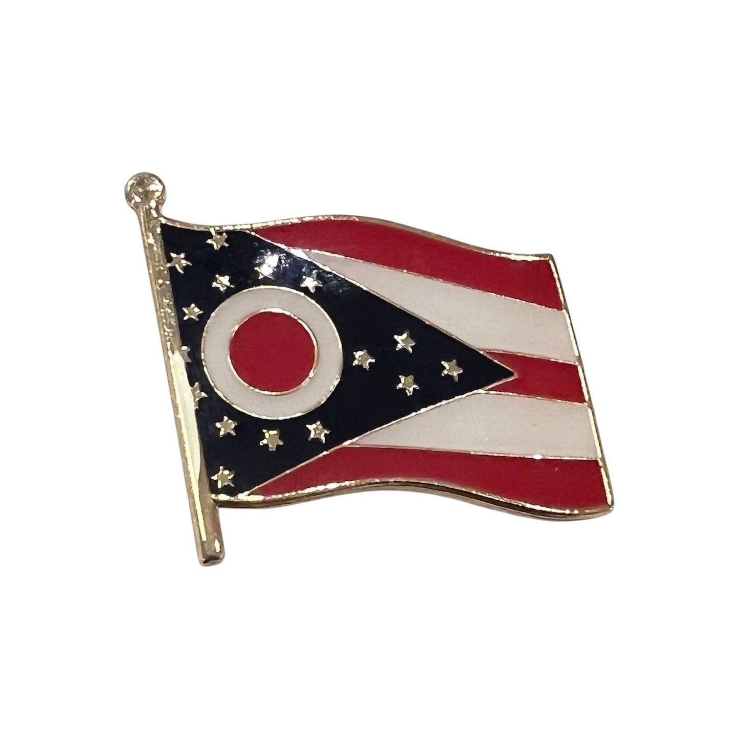 Waving Ohio Flag Lapel Pin