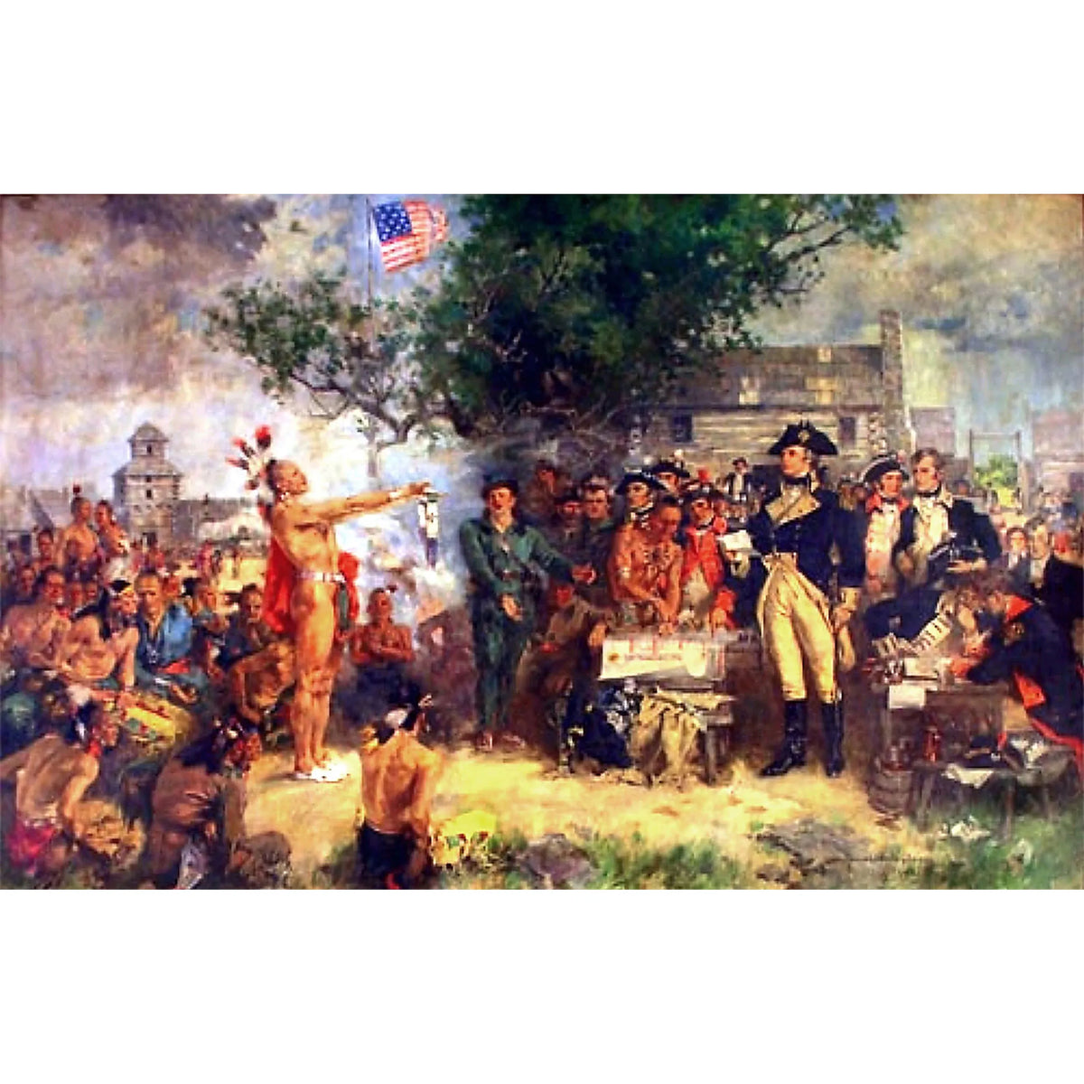 The Signing of the Treaty of Greene Ville 12x16 Poster