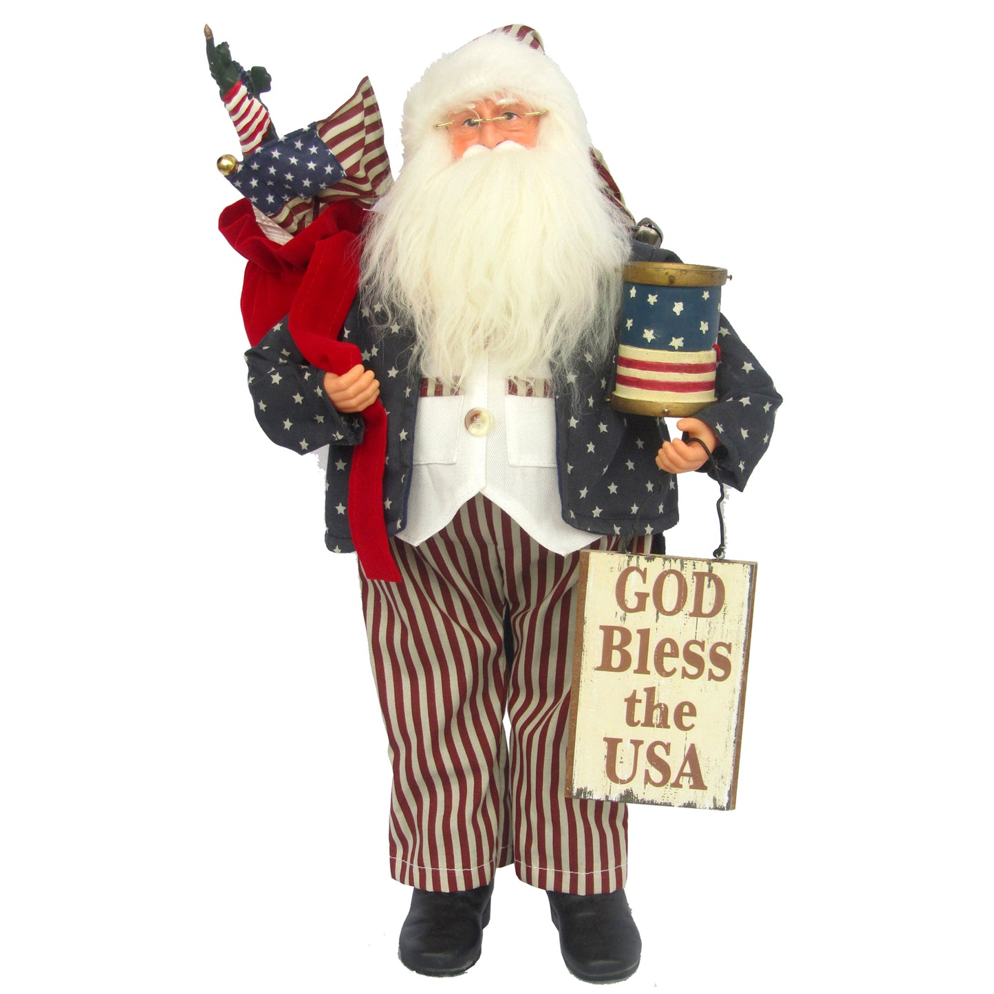 18” God Bless the USA Santa