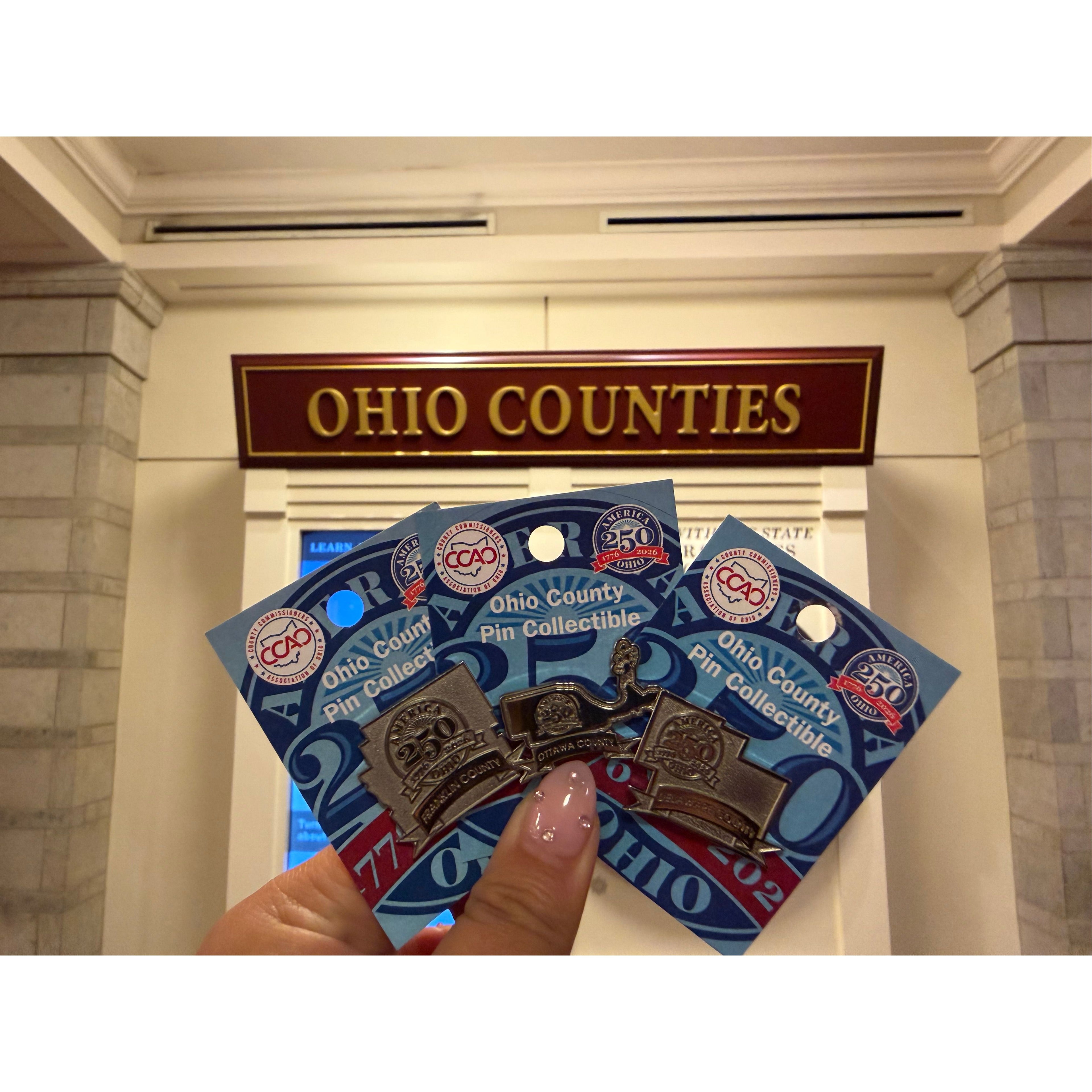 America 250 Ohio County Pins