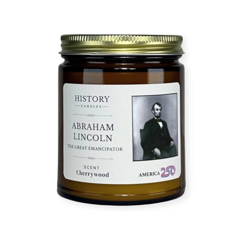 Abraham Lincoln America 250 Cherrywood Candle
