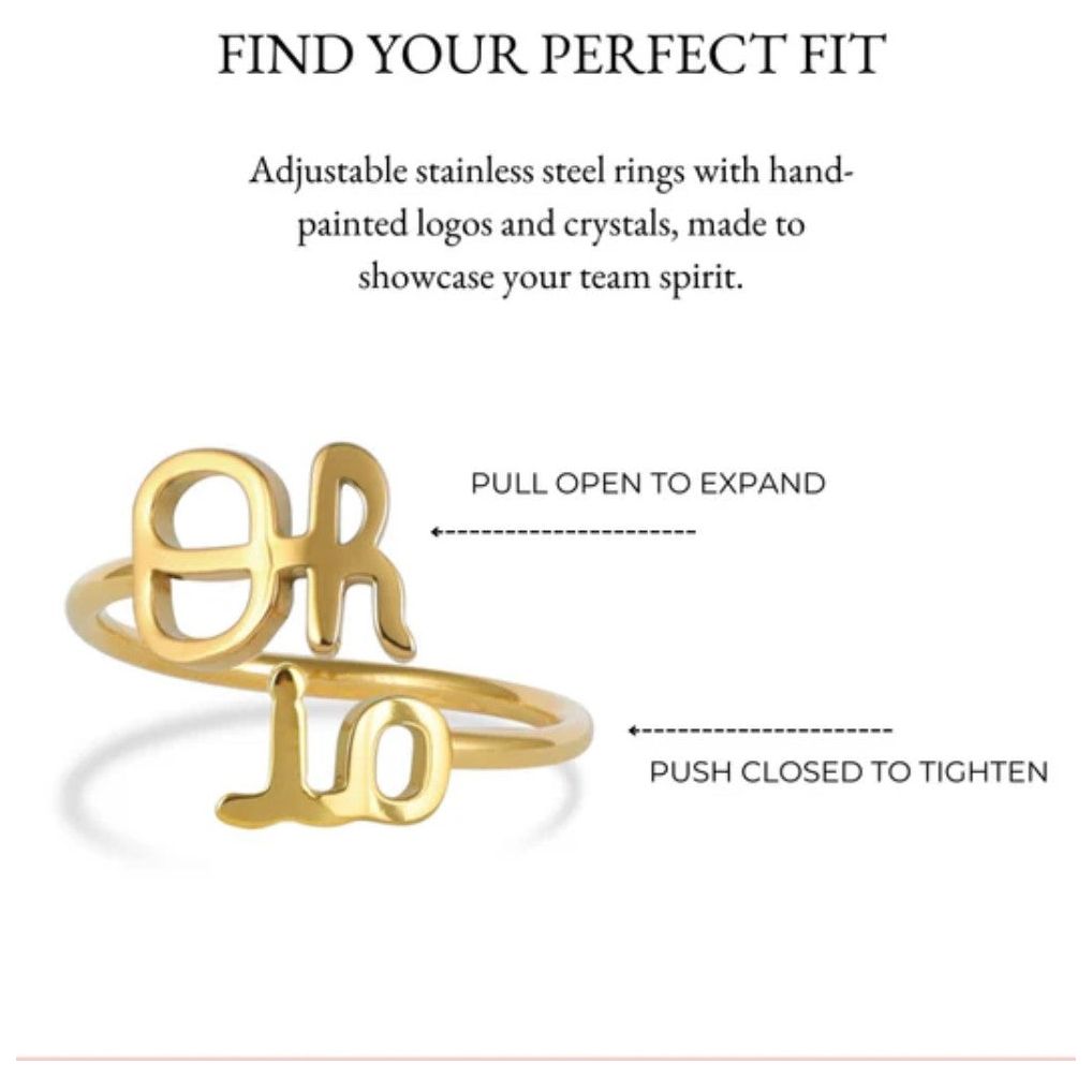 OSU Oh-io Adjustable Ring Silver or Gold