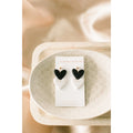 Black/White Heart Drops Earrings