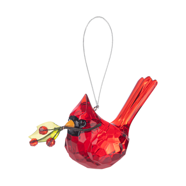 Cardinal with Berry Branch Ornament