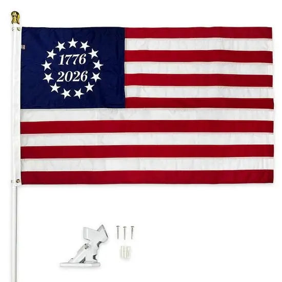 Betsy Ross America 250 1776-2026 Flag & Flagpole Kit