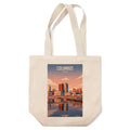 Columbus Ohio Skyline Lithograph Organic Tote Bag