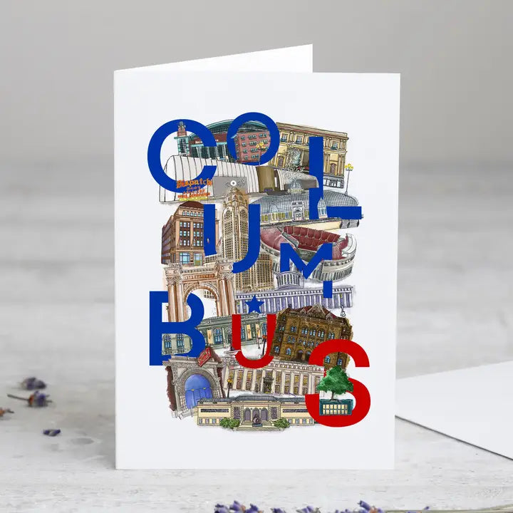 Columbus Card with Landmarks by Local Artist