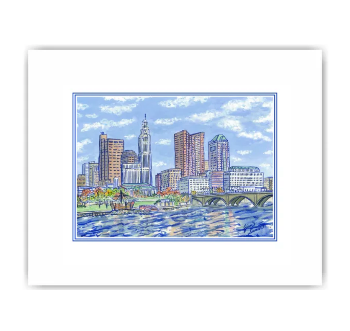 Columbus Skyline 5x7 Print by Jim Siemer