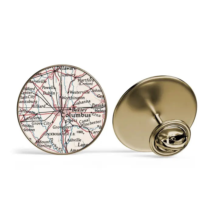 Map Label Pin Columbus Map Lapel Pin – Statehouse Museum Shop