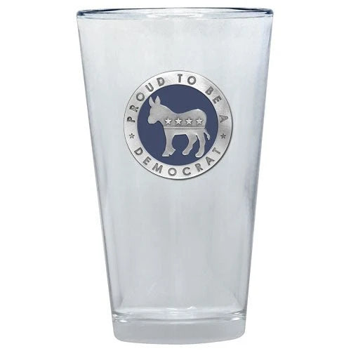 Proud to be Democrat or Republican Pewter Pint Glass