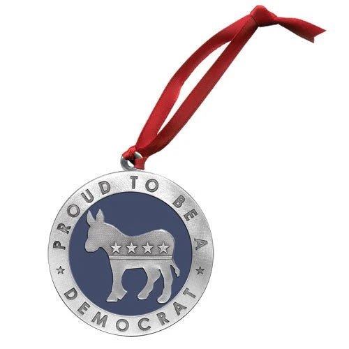Political Pewter Ornament Proud to be a Republican or Democrat