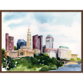 Columbus Skyline 30"x40" Framed Print by Local Artist Yao Cheng