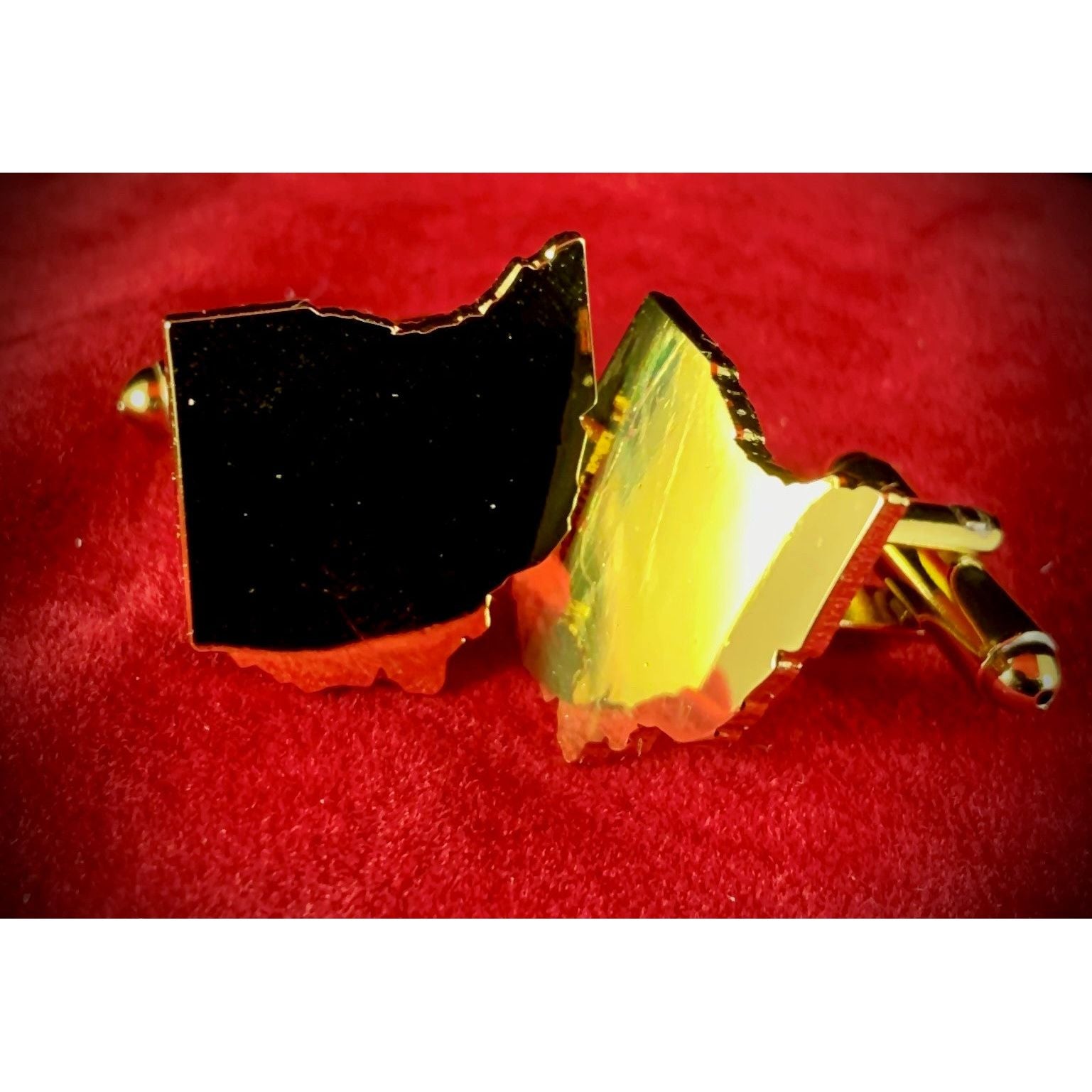 Gold or Silver Ohio Shaped Cufflinks