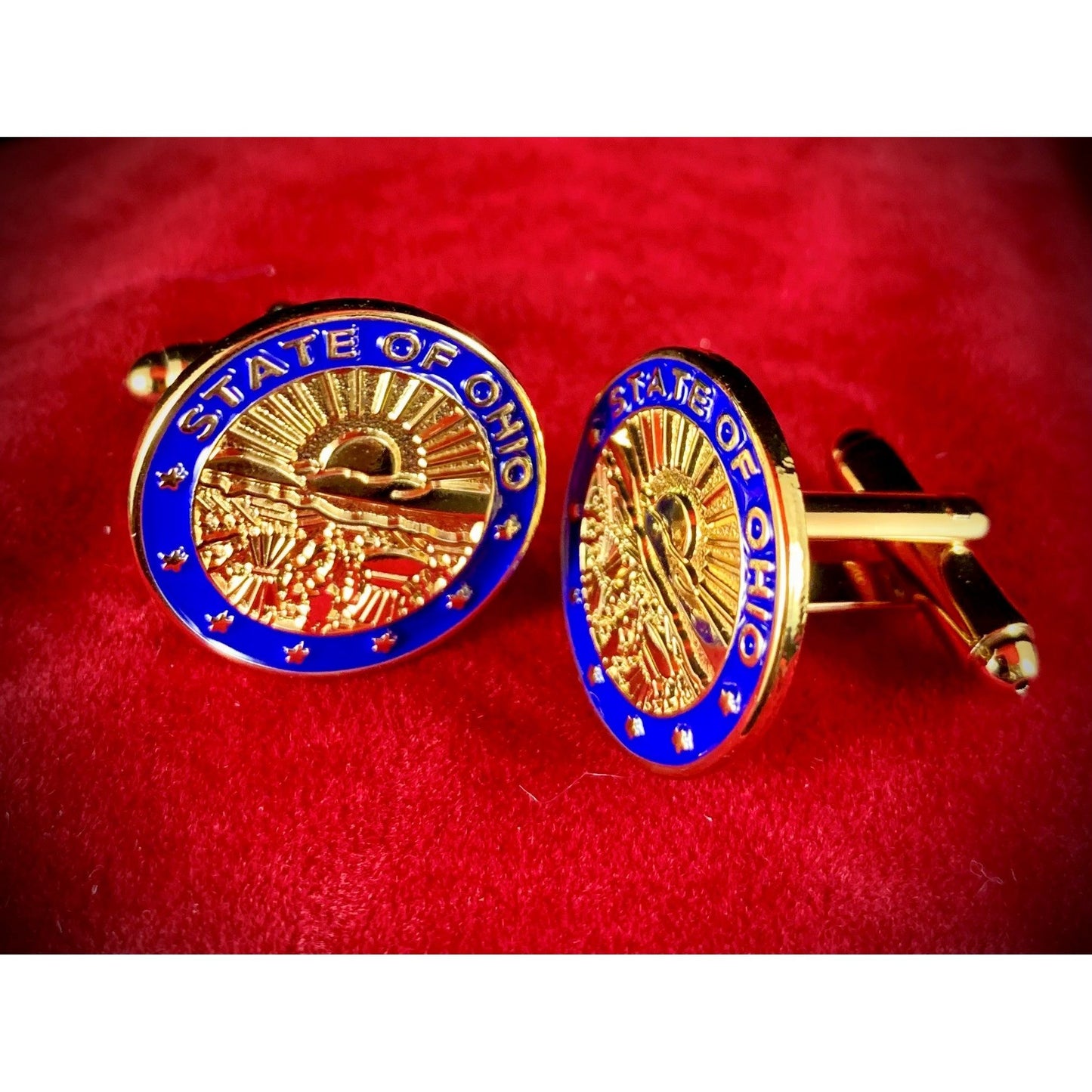 Gold or Silver State Seal Cufflinks