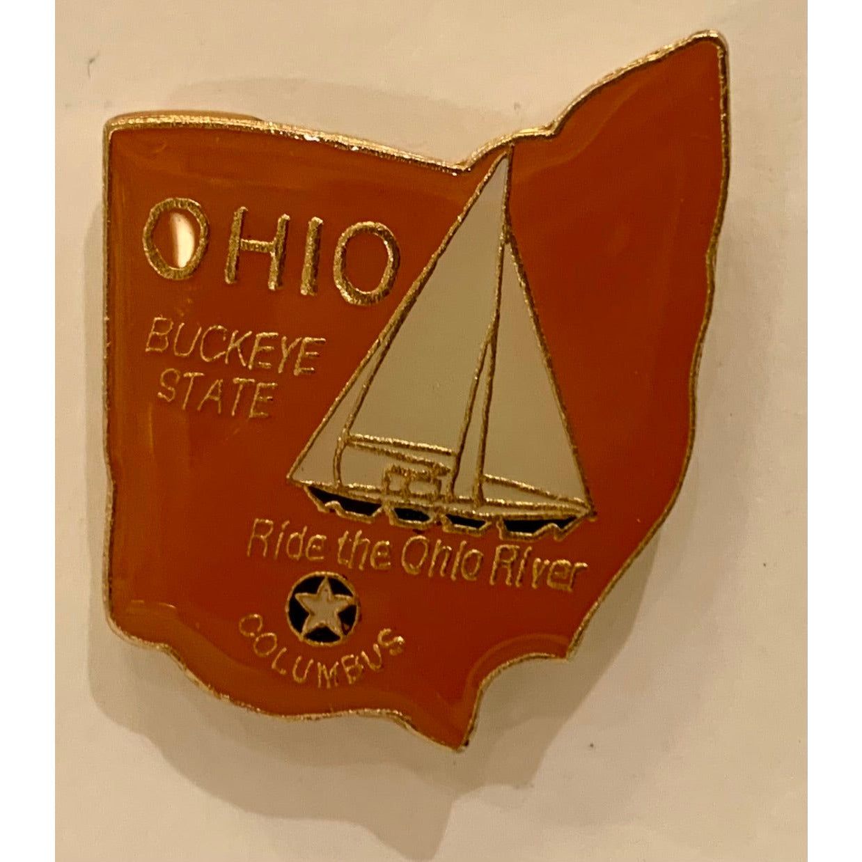 Orange Ohio Lapel Pin