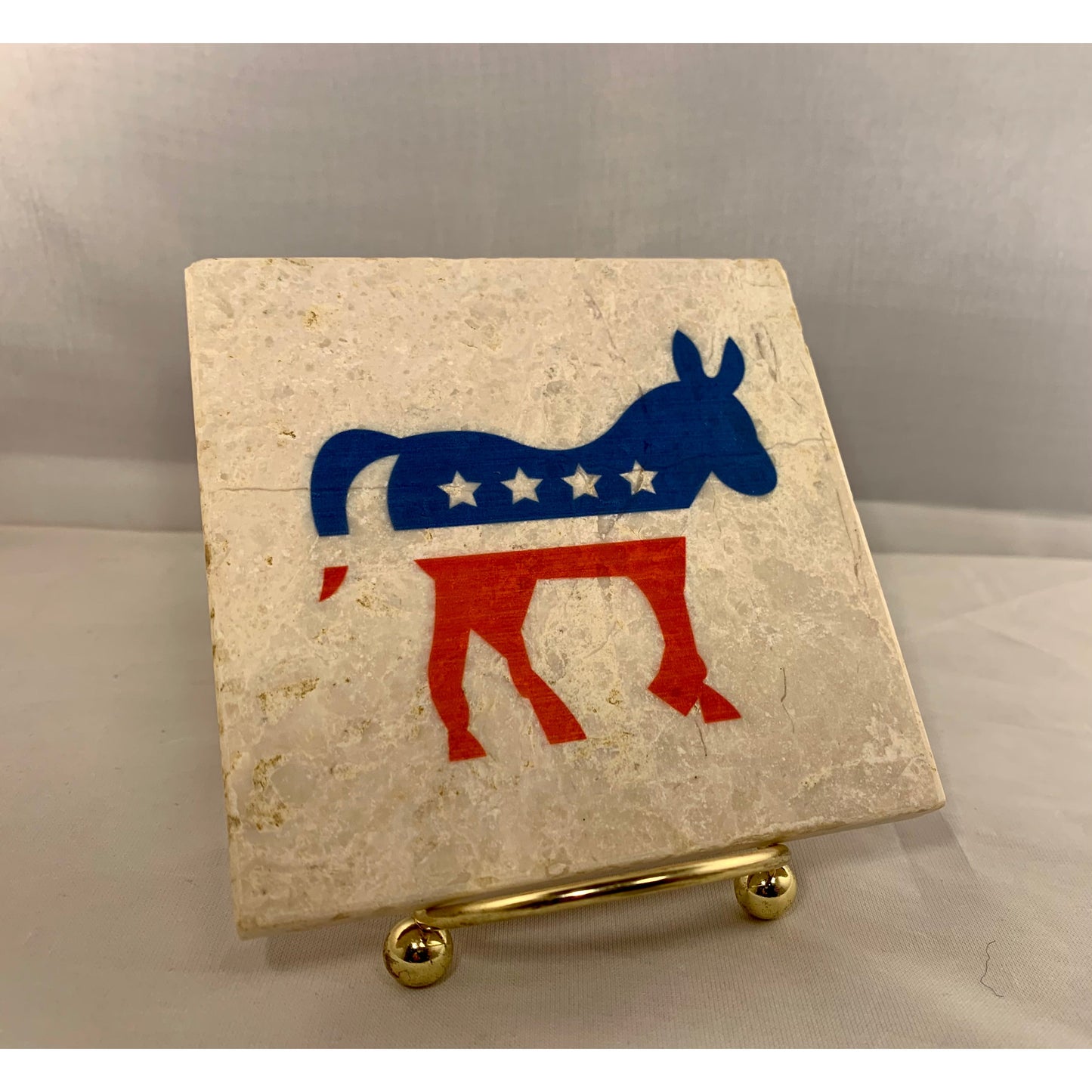Political Stone Coaster Single Donkey