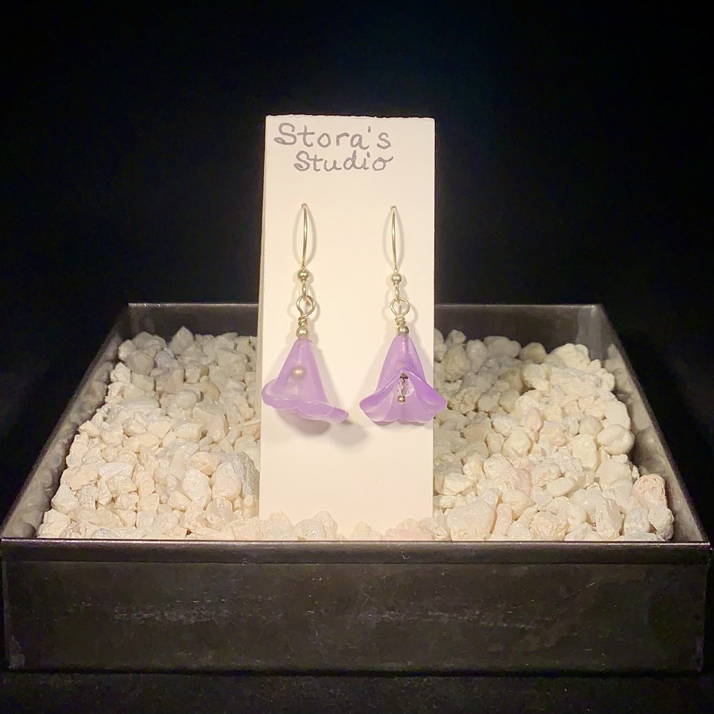 Lavender Acrylic Flower Earrings