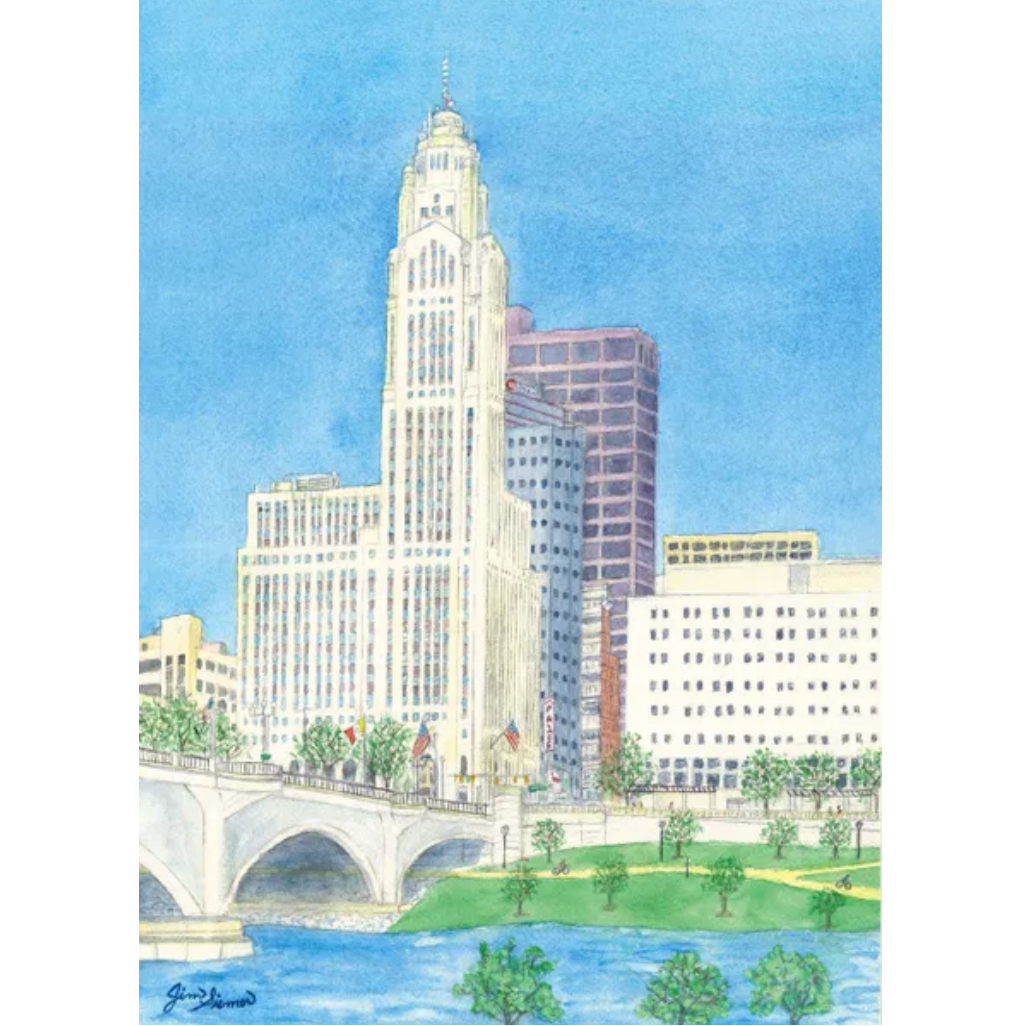 LeVeque Tower Notecard by Jim Siemer