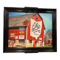 Lima Red Barn Framed 20"x24" Photo on Canvas