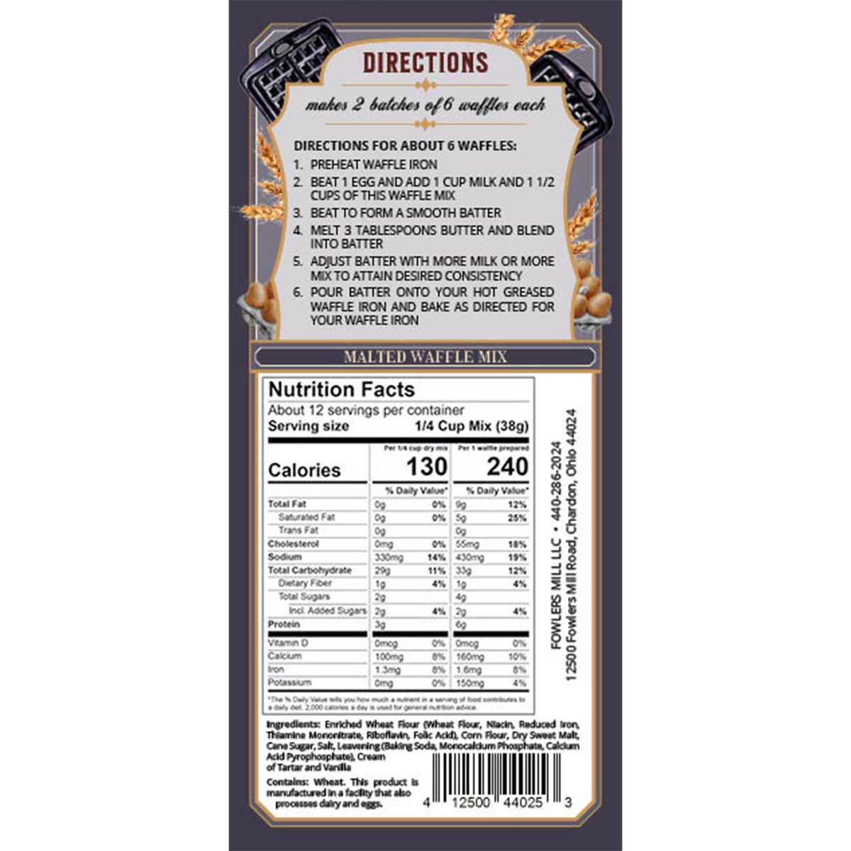 Fowler's Mill Malted Waffle Mix