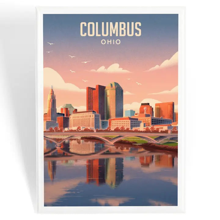 Columbus Ohio Skyline Lithograph Magnet