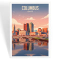 Columbus Ohio Skyline Lithograph Magnet