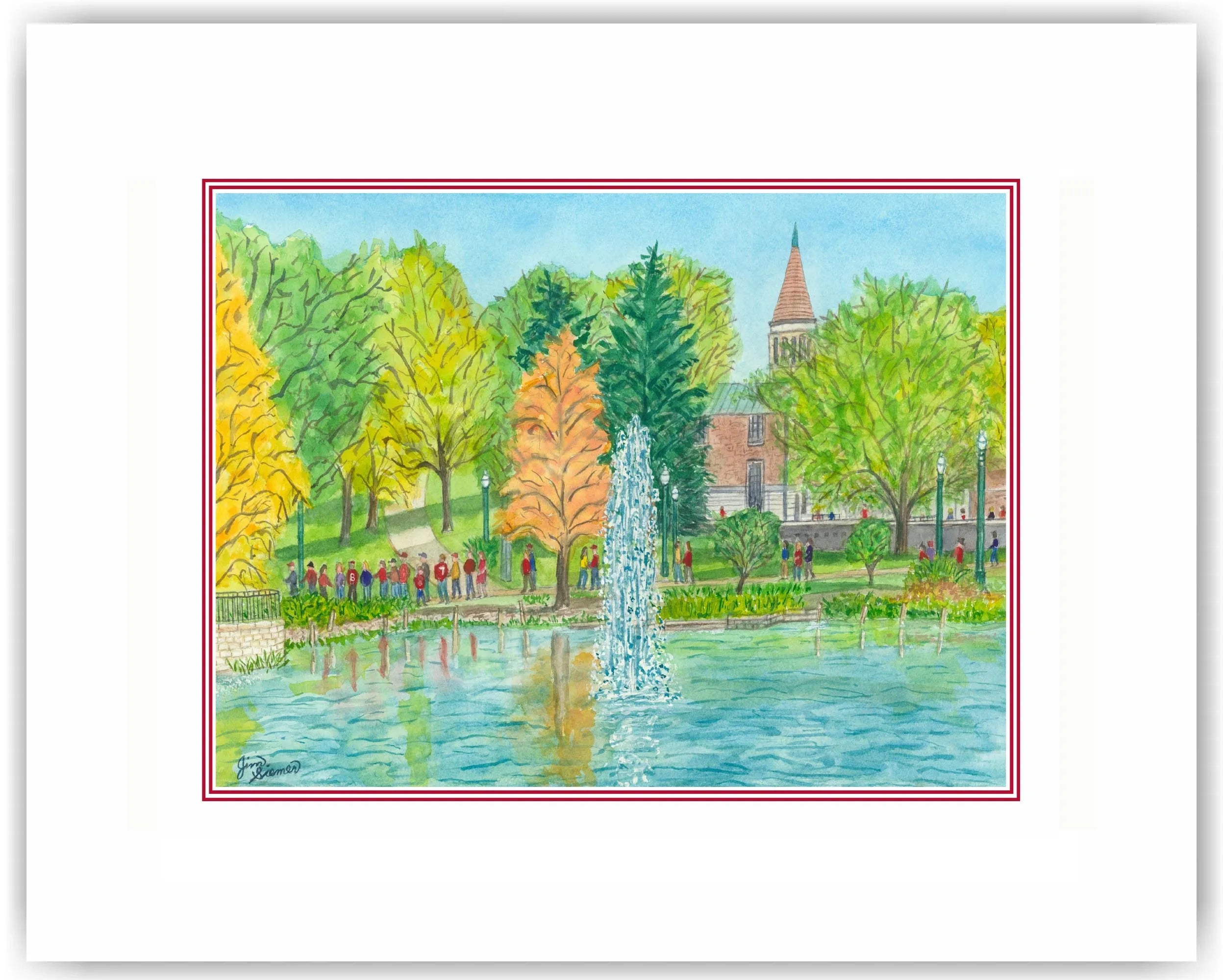 Mirror Lake on Game Day 11x14 Print by Jim Siemer