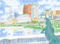 My Deer Columbus Notecard by Jim Siemer
