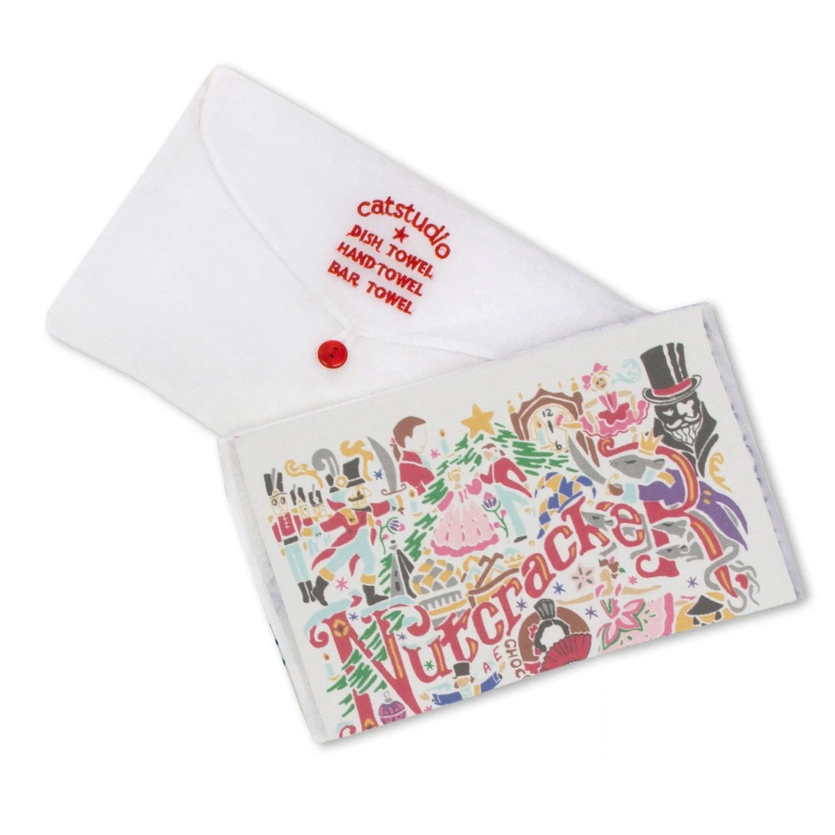 Nutcracker Dish Towel in Organdy Pouch