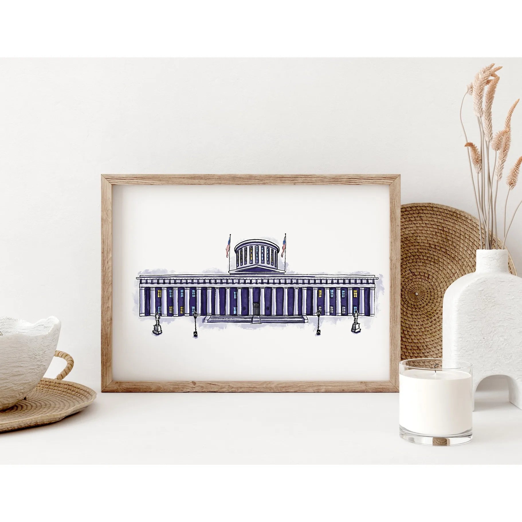 Ohio Statehouse Print 5x7 by Local Artist