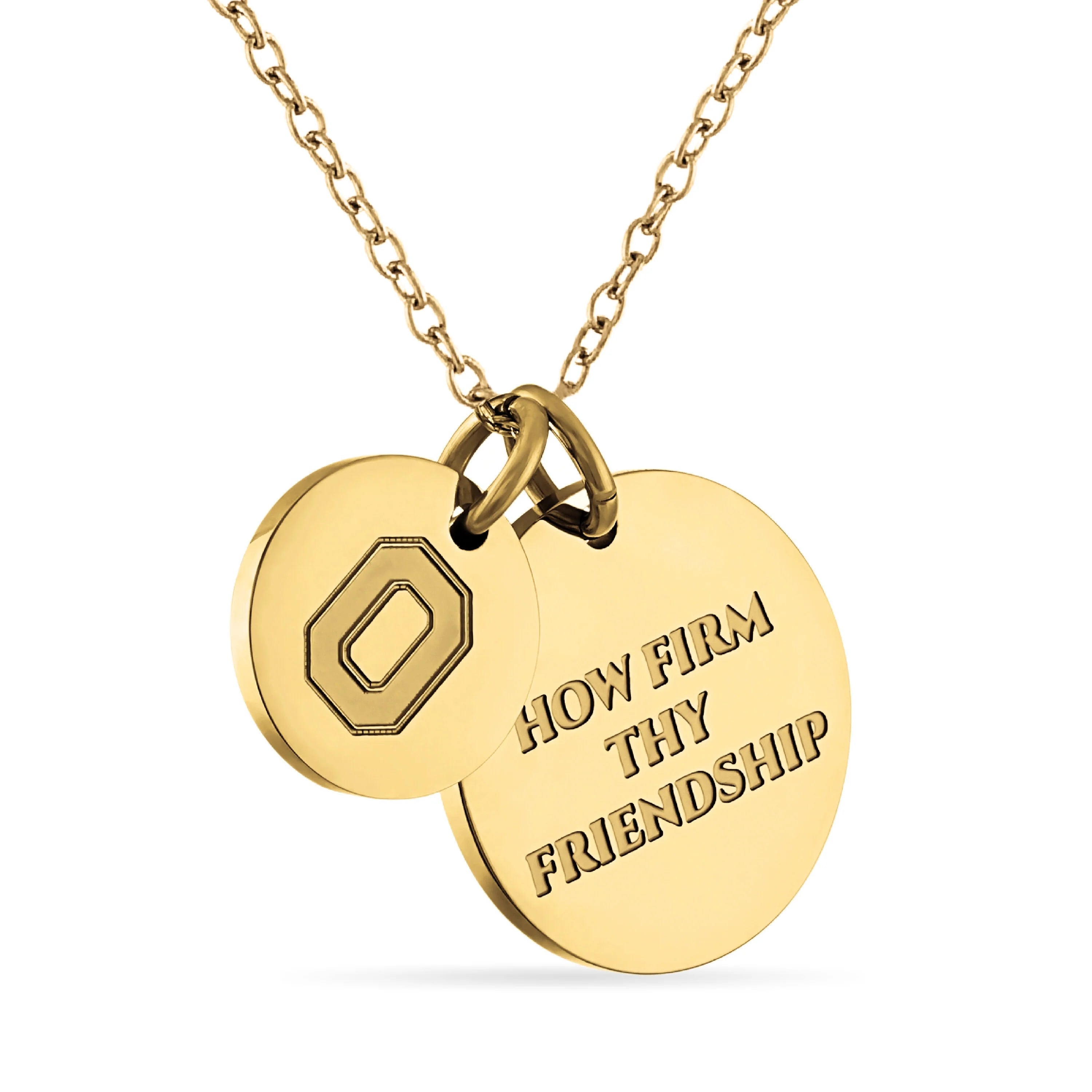 OSU Ohio Map Engraved 18K Gold Necklace