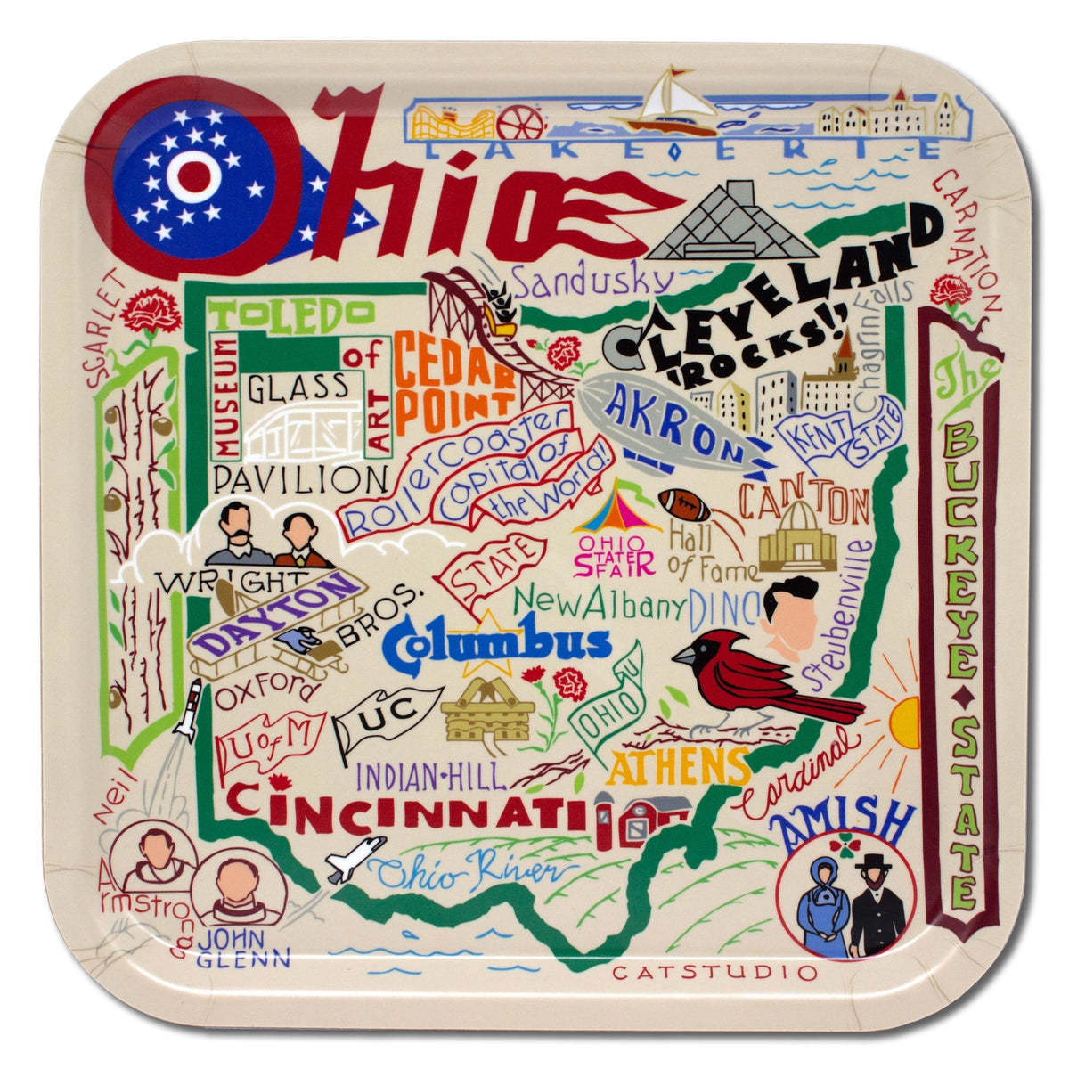 Ohio Landmarks Birchwood Tray