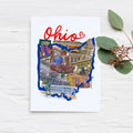 Columbus Ohio Landmarks Card by Local Artist