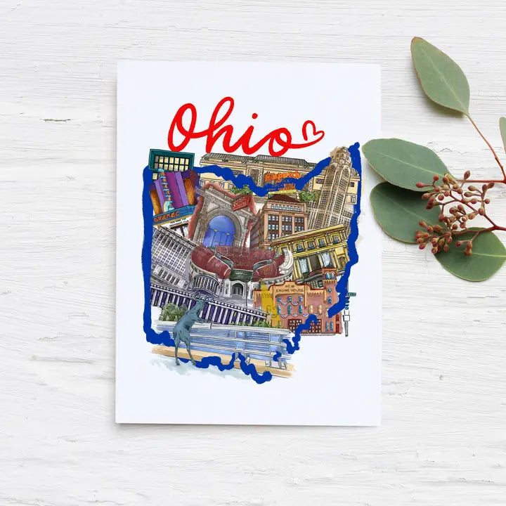 Columbus Ohio Landmarks Card by Local Artist