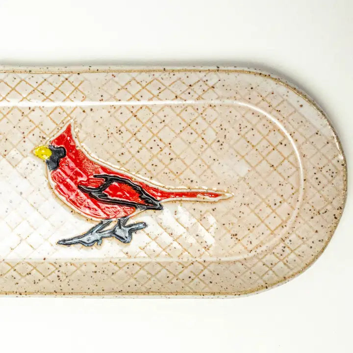 12" Handmade Cardinal Platter