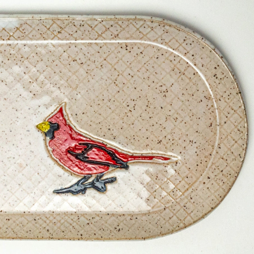 10" Handmade Cardinal Platter