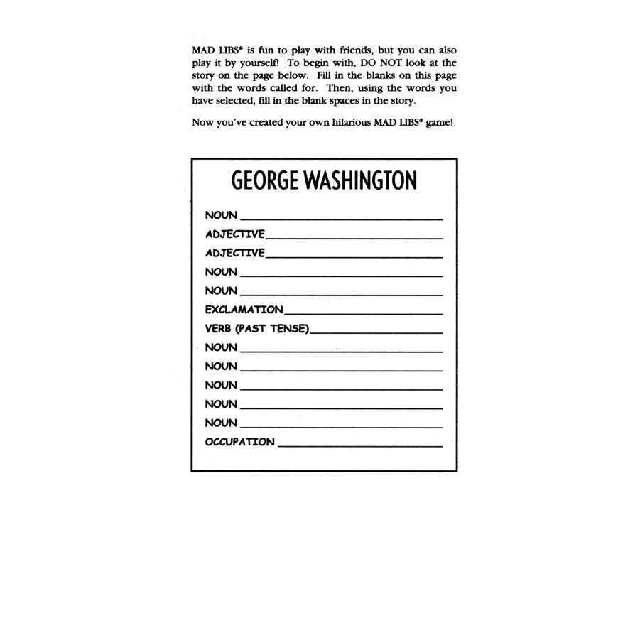Mad Libs For President