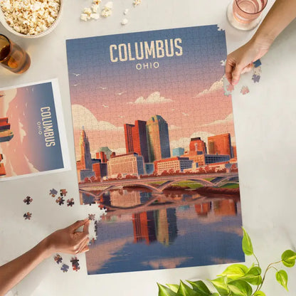 Columbus Skyline Lithograph 1000 piece Puzzle