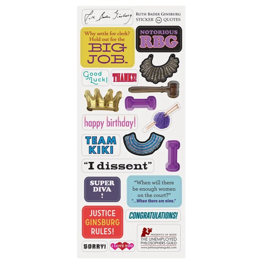 RBG Card & Sticker Set Ruth Bader Ginsburg