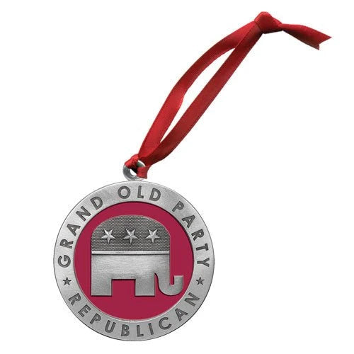 Political Pewter Ornament Proud to be a Republican or Democrat