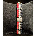Red, White, Blue, Hematite Bracelet
