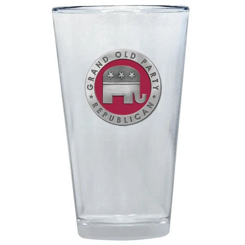 Political Pewter Pint Glass Proud to be Democrat or Republican