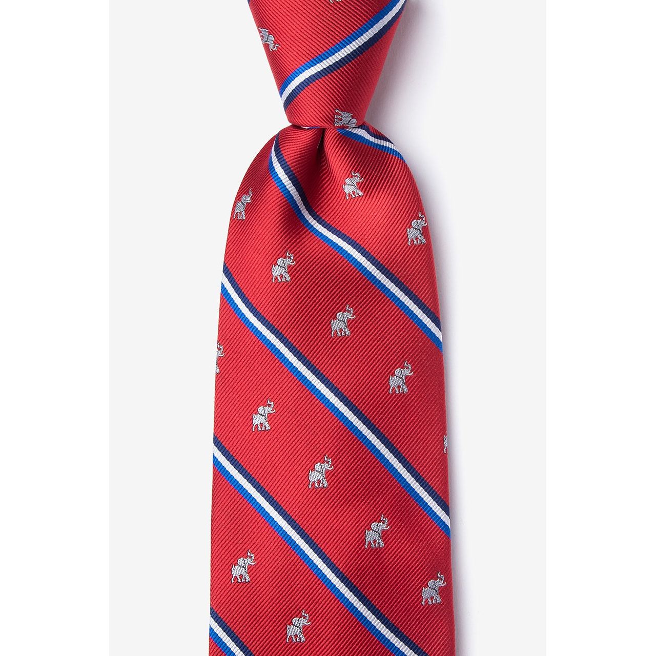 Republican Elephant Red Striped Tie