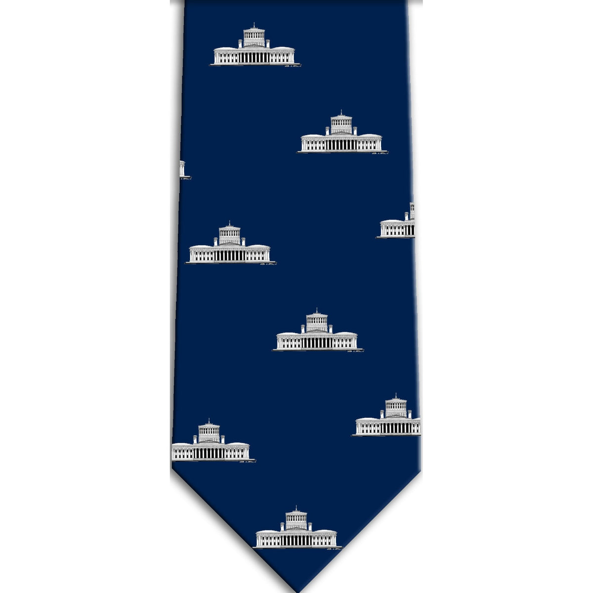 Ohio Statehouse Navy Silk Tie with or without Matching Tie Box