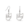 OSU Ohio Script Cutout Dangle Earrings