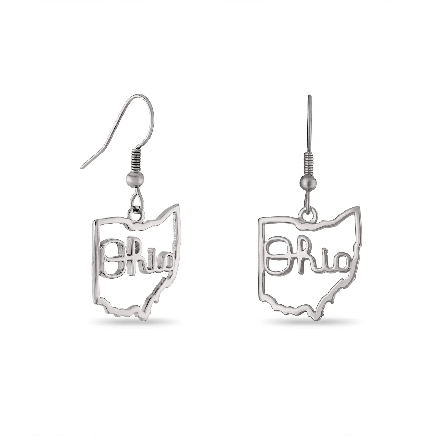 OSU Ohio Script Cutout Dangle Earrings