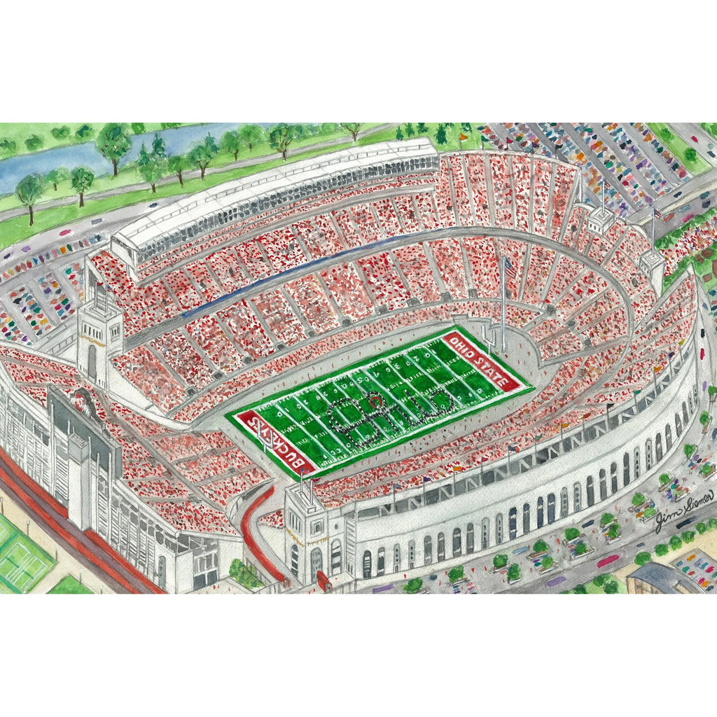 Script Ohio at Ohio Stadium Print by Jim Siemer